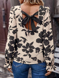 Vintage open back tie shirt top