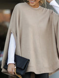 Fashionable loose batwing sleeve knitted top