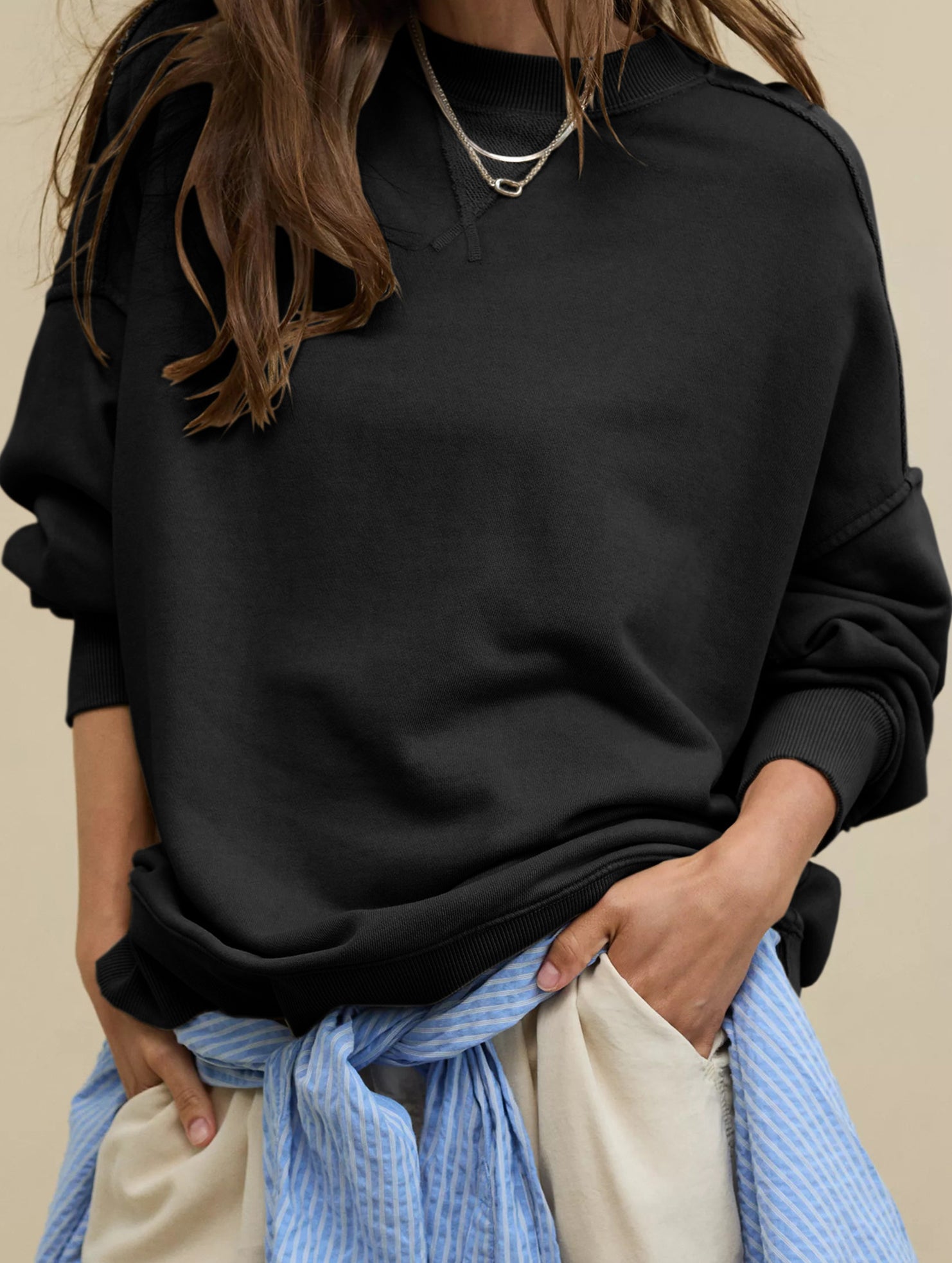 Loose casual crew neck top