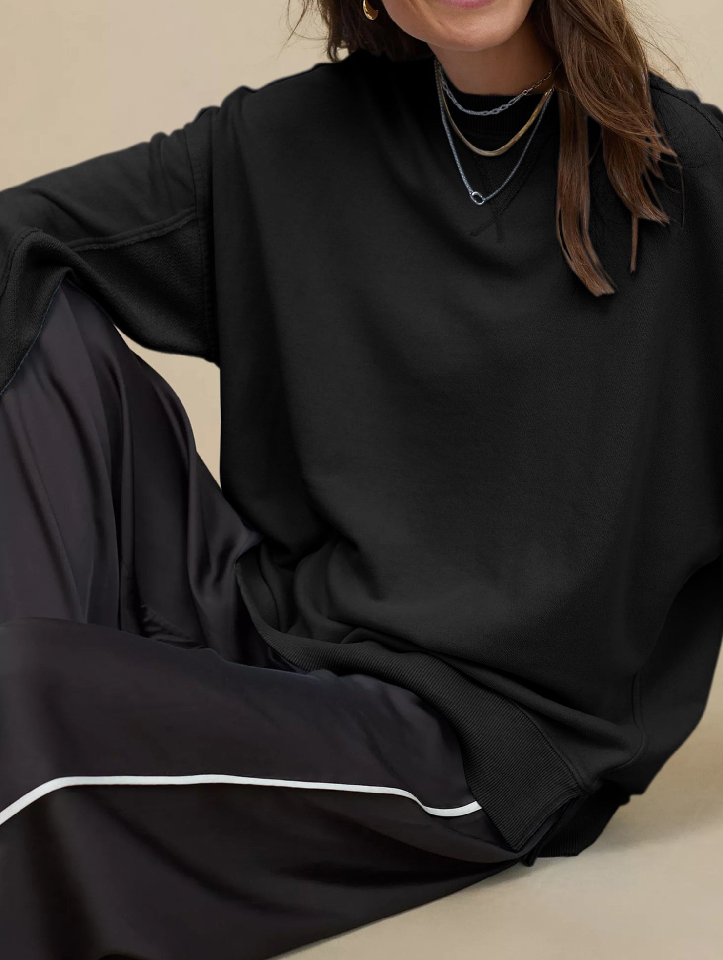 Loose casual crew neck top