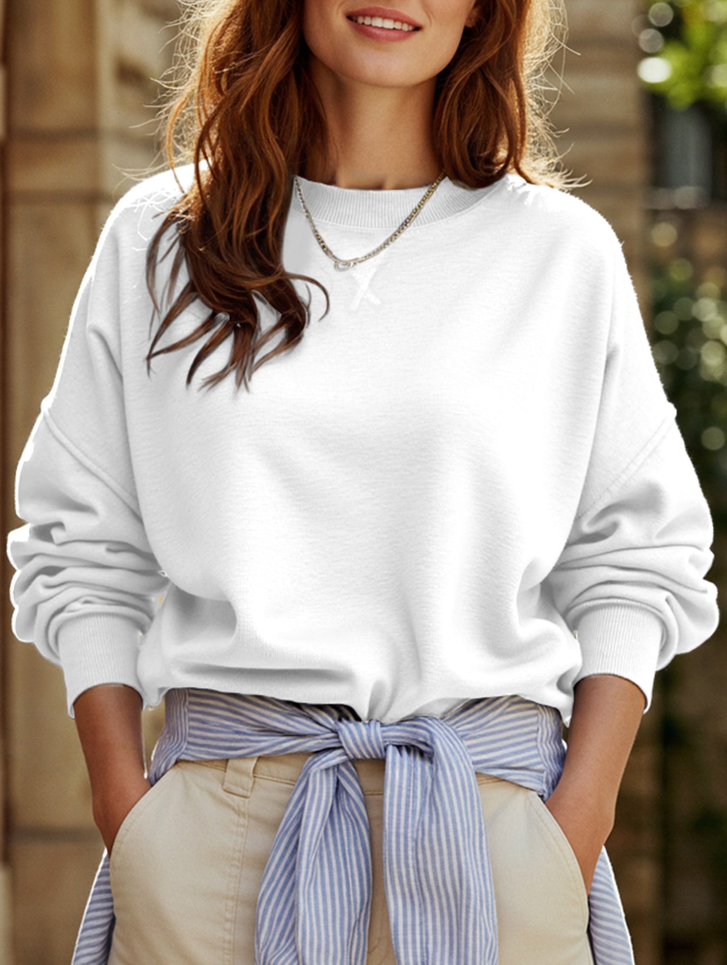 Loose casual crew neck top