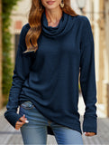 Solid color pullover pile T-shirt top