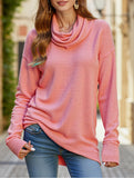 Solid color pullover pile T-shirt top