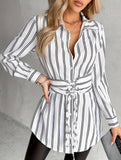 Simple striped tie shirt