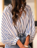 Striped dress slim casual loose shirt