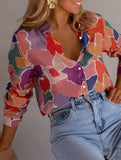 Casual pastoral style printed shirt