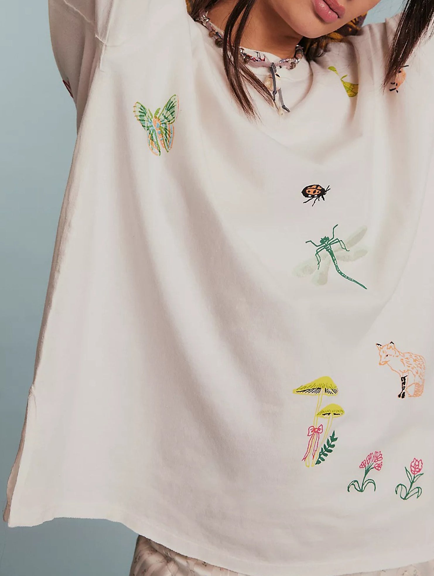 Embroidered knitted pullover sweatshirt