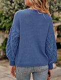 Casual and versatile puff sleeve sweater