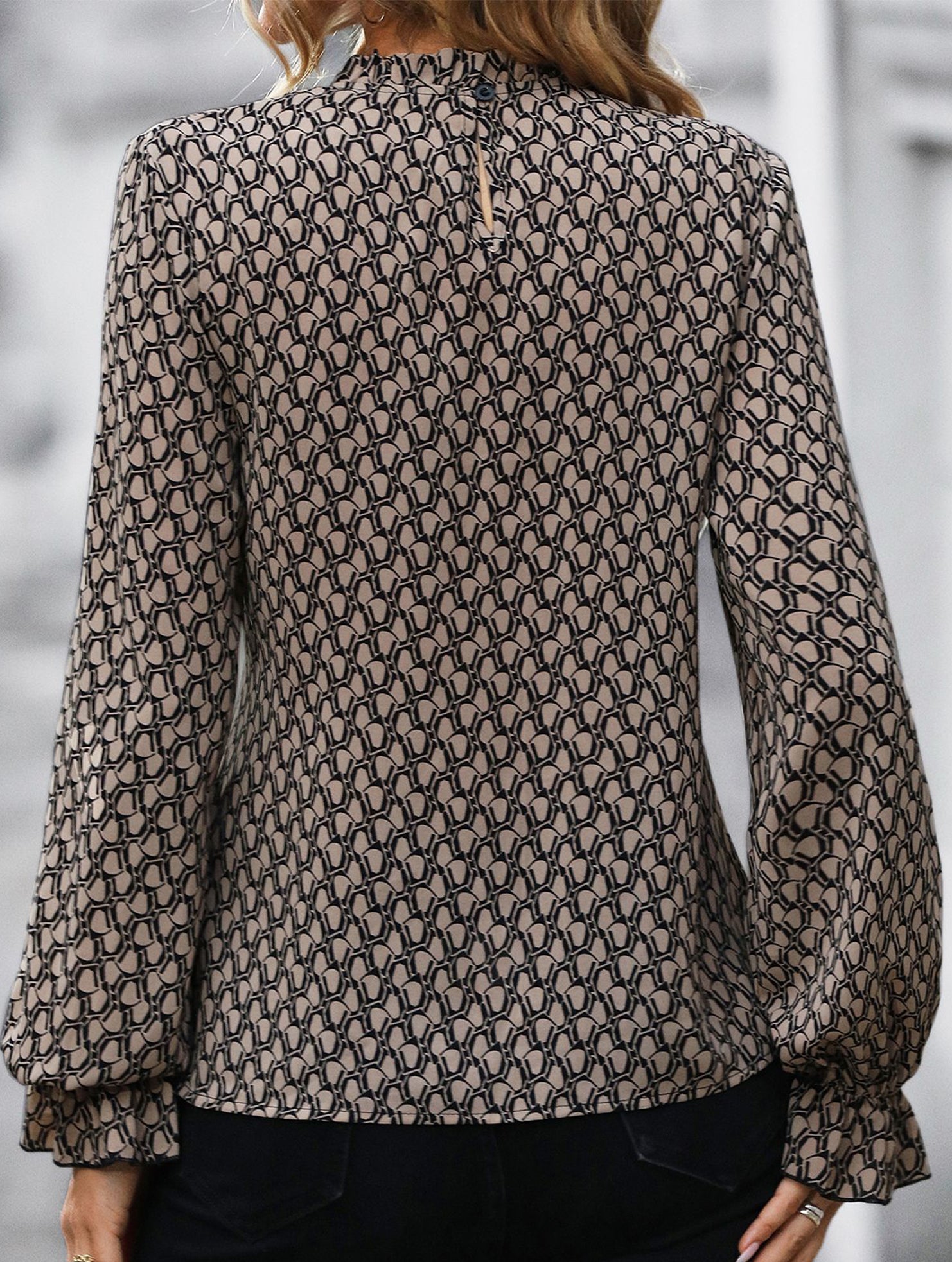 Vintage Print Lace-Up Shirt