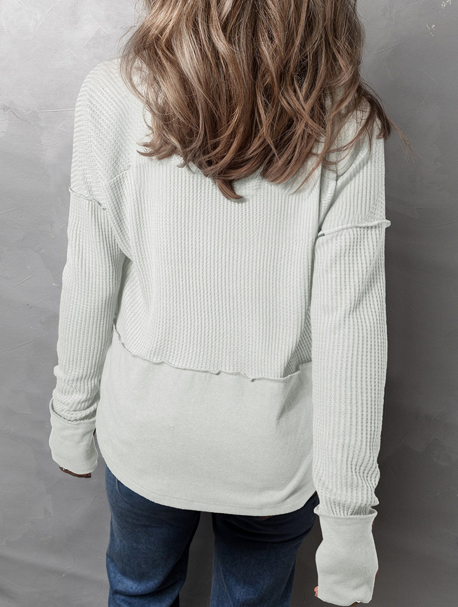 Casual patchwork solid color loose sweatshirt