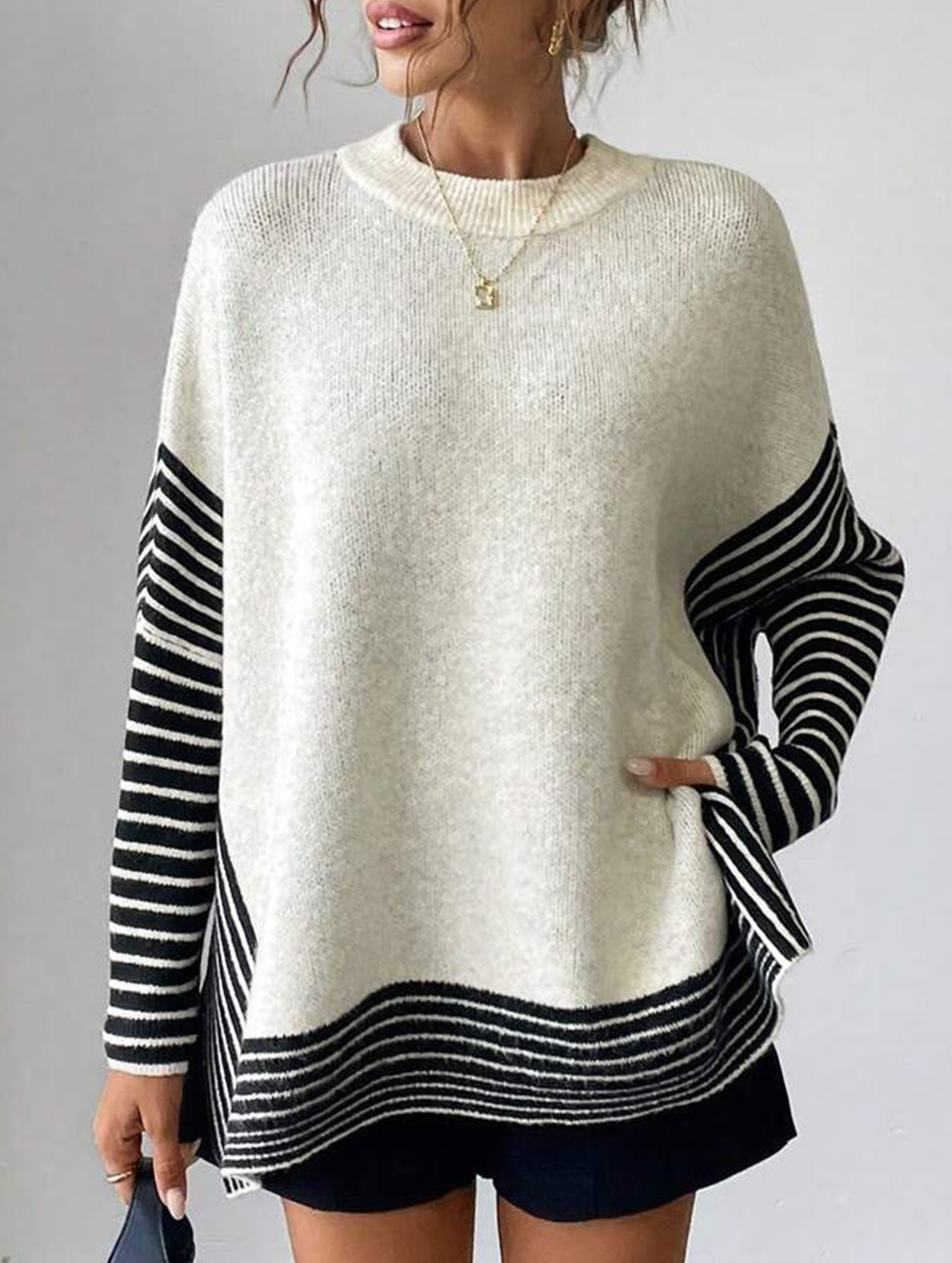 Versatile Loose Cape Bat Sleeve Sweater