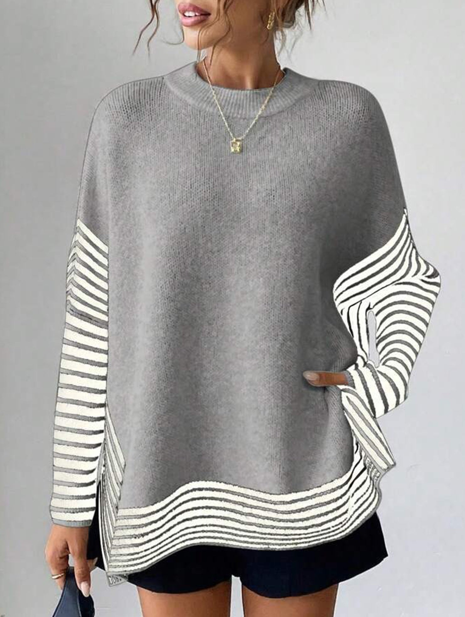 Versatile Loose Cape Bat Sleeve Sweater