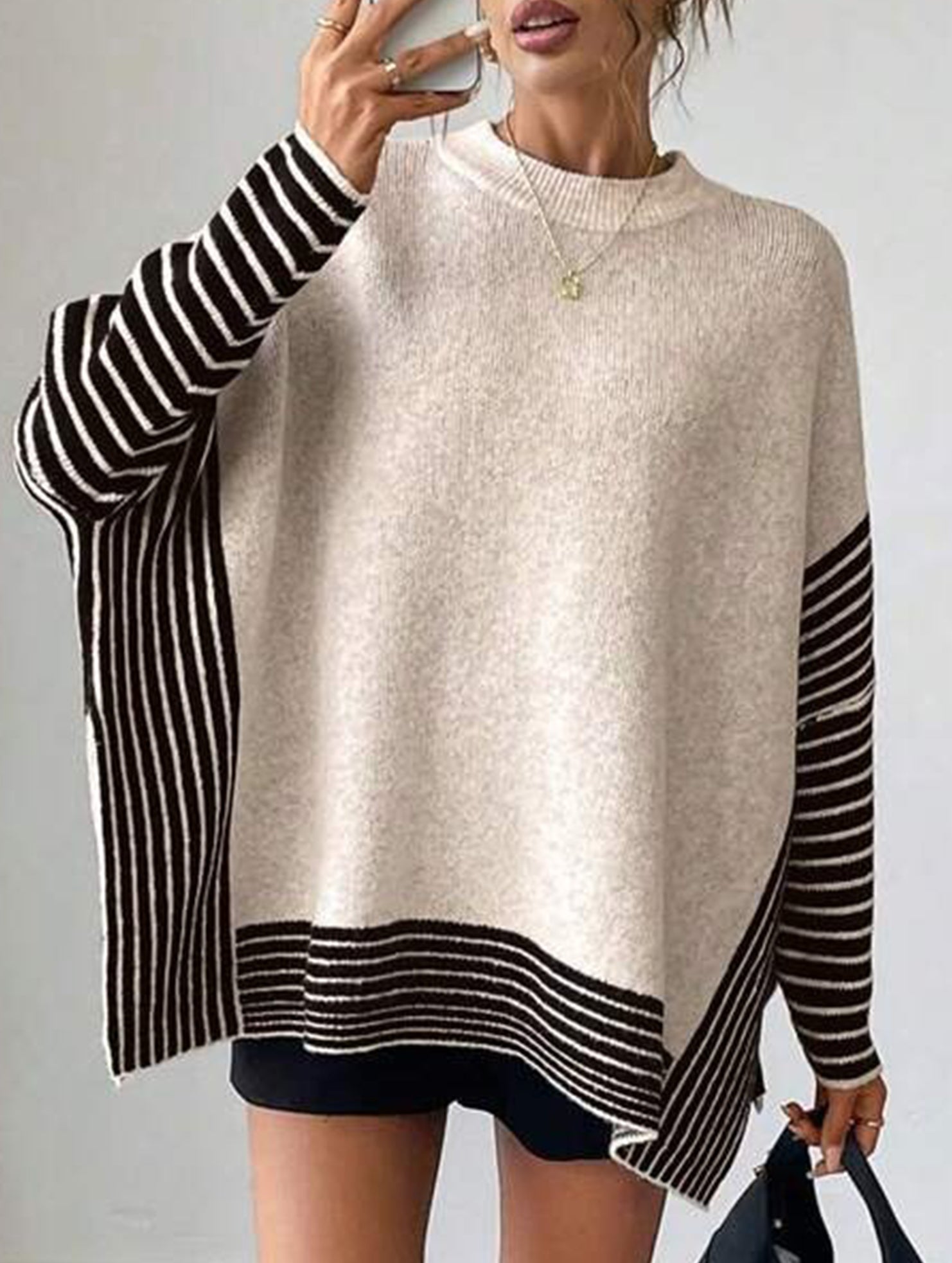 Versatile Loose Cape Bat Sleeve Sweater
