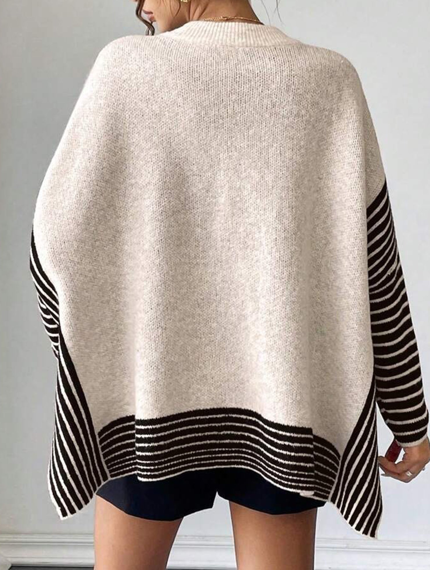 Versatile Loose Cape Bat Sleeve Sweater