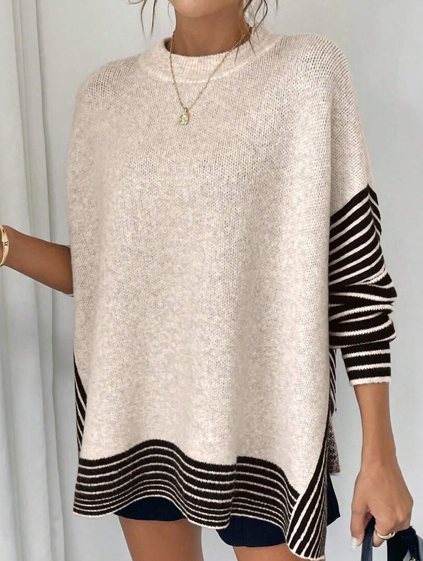 Versatile Loose Cape Bat Sleeve Sweater