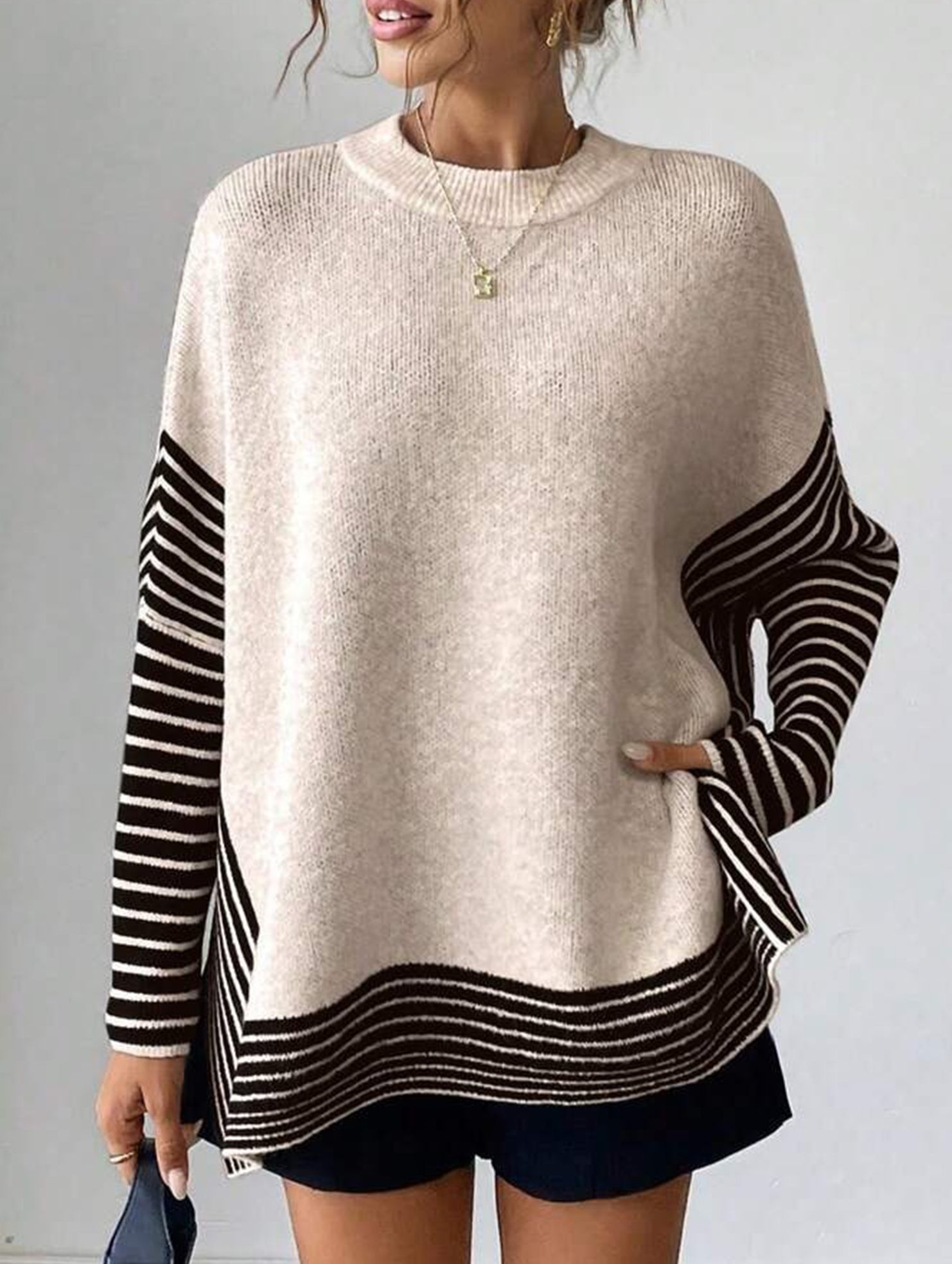 Versatile Loose Cape Bat Sleeve Sweater