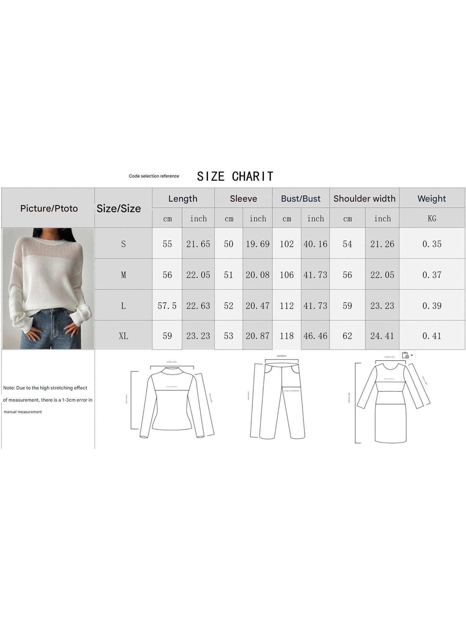Casual loose round neck hollow knit sweater