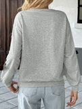 Grey bow-decorated crew neck sweatshirt