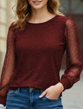Long-sleeved loose round neck casual loose T-shirt