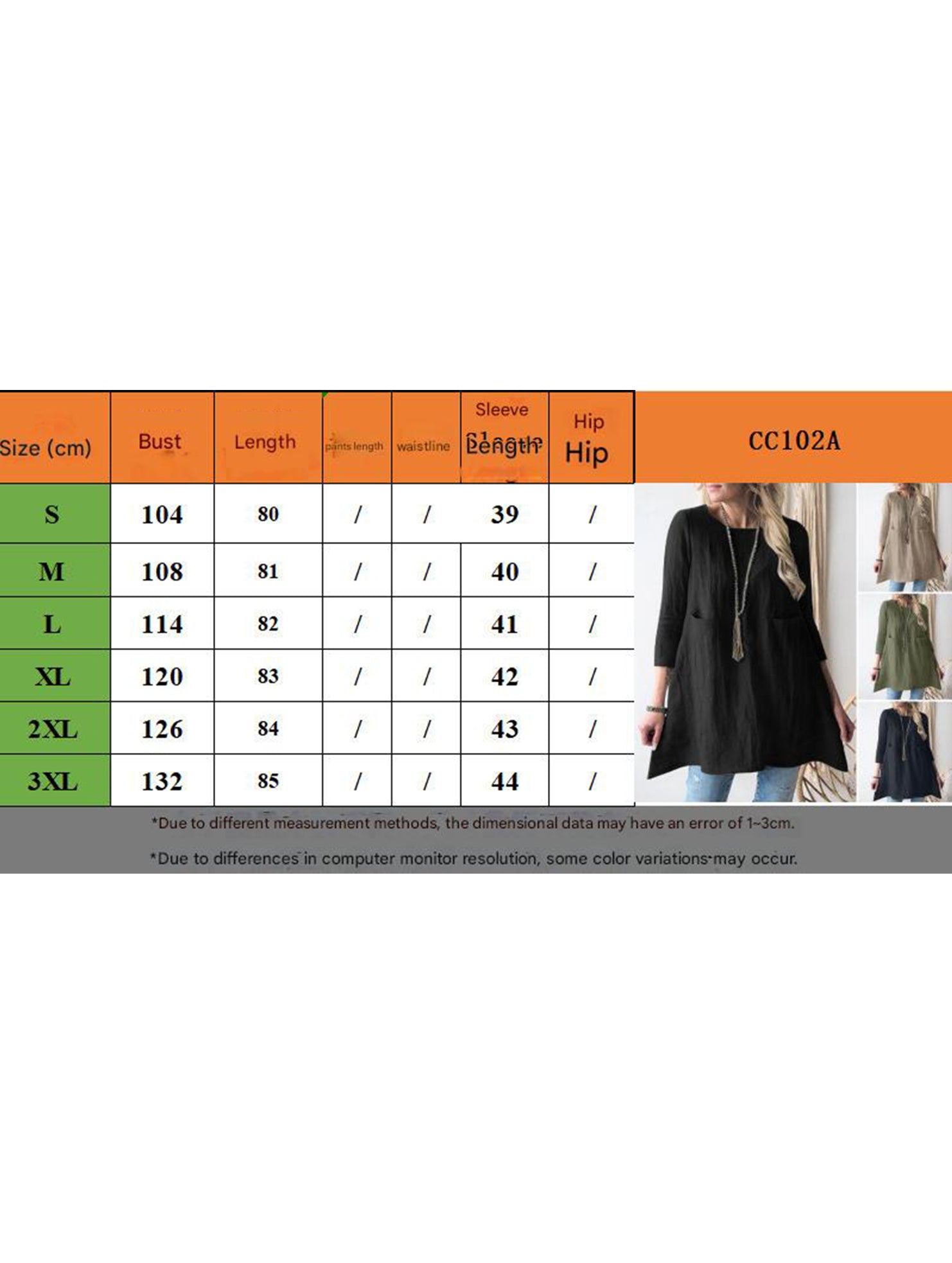 Loose round neck three-quarter sleeve dress top