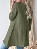Loose round neck three-quarter sleeve dress top