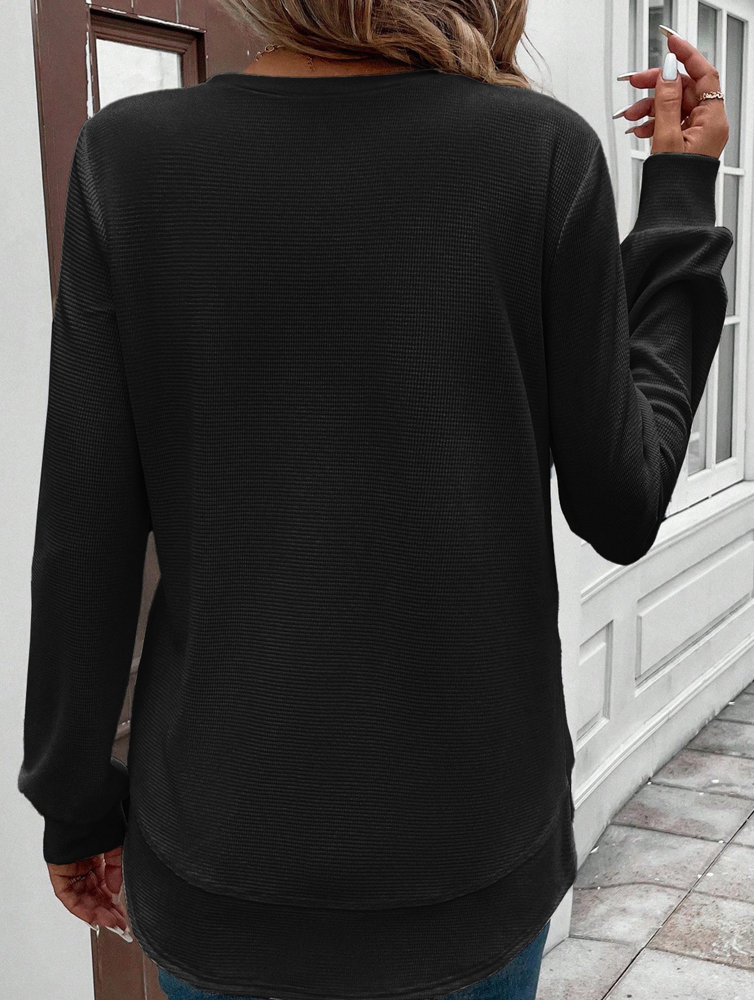 FASHION LOOSE ROUND NECK LONG SLEEVE SWEATSHIRT