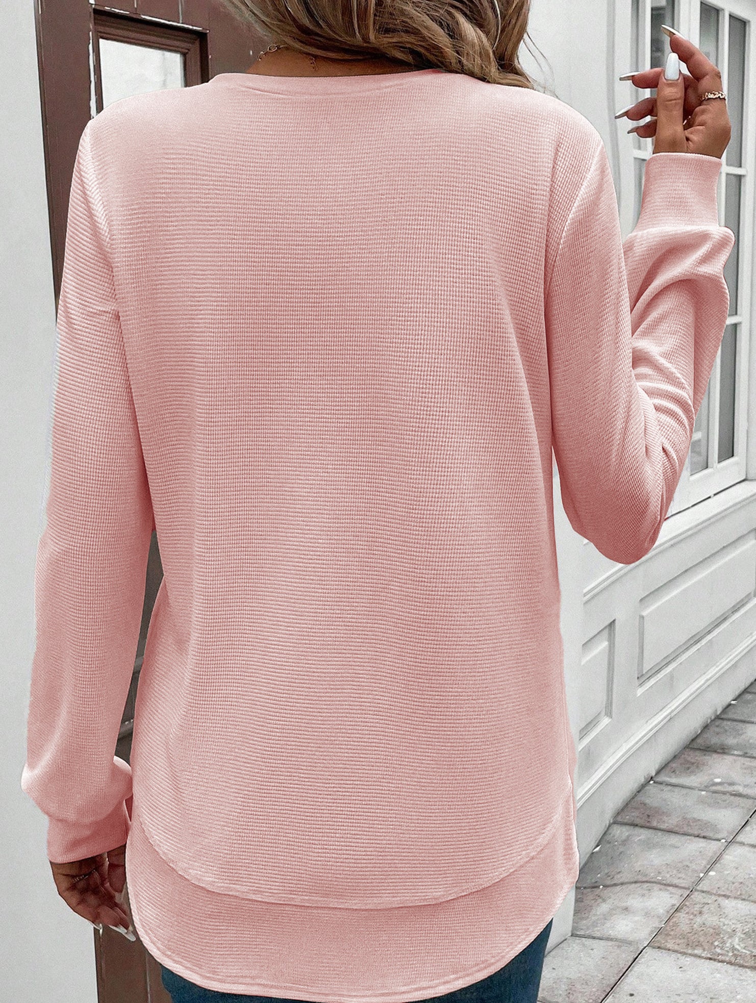 FASHION LOOSE ROUND NECK LONG SLEEVE SWEATSHIRT