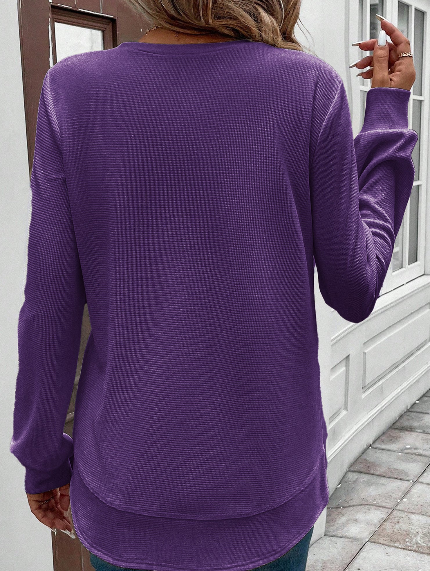 FASHION LOOSE ROUND NECK LONG SLEEVE SWEATSHIRT