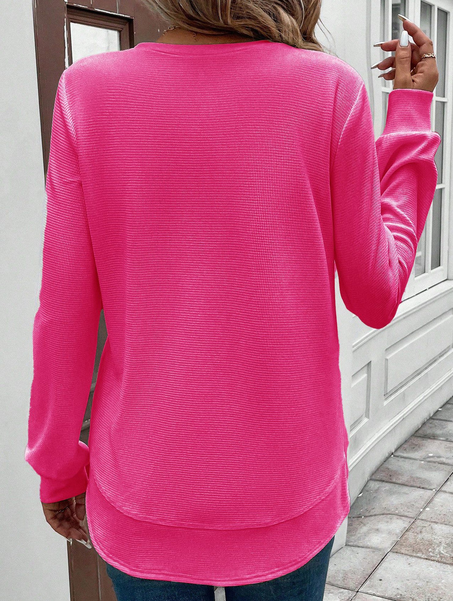 FASHION LOOSE ROUND NECK LONG SLEEVE SWEATSHIRT