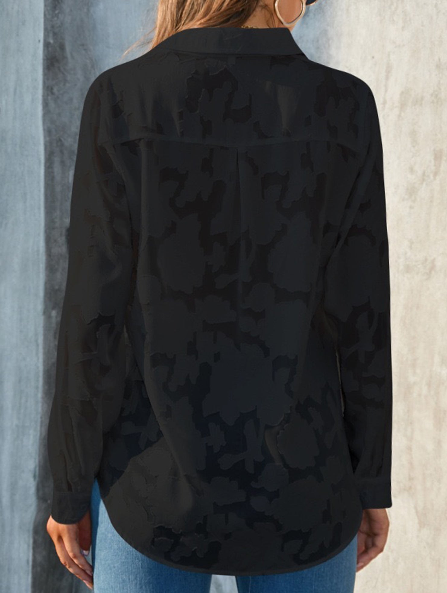 Loose casual oversized hollow shirt
