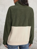 Retro Brushed Corduroy Contrast Sweatshirt