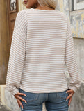 V-neck button-down casual colorblock T-shirt
