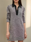 Retro shirt-style knit dress