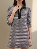 Retro shirt-style knit dress