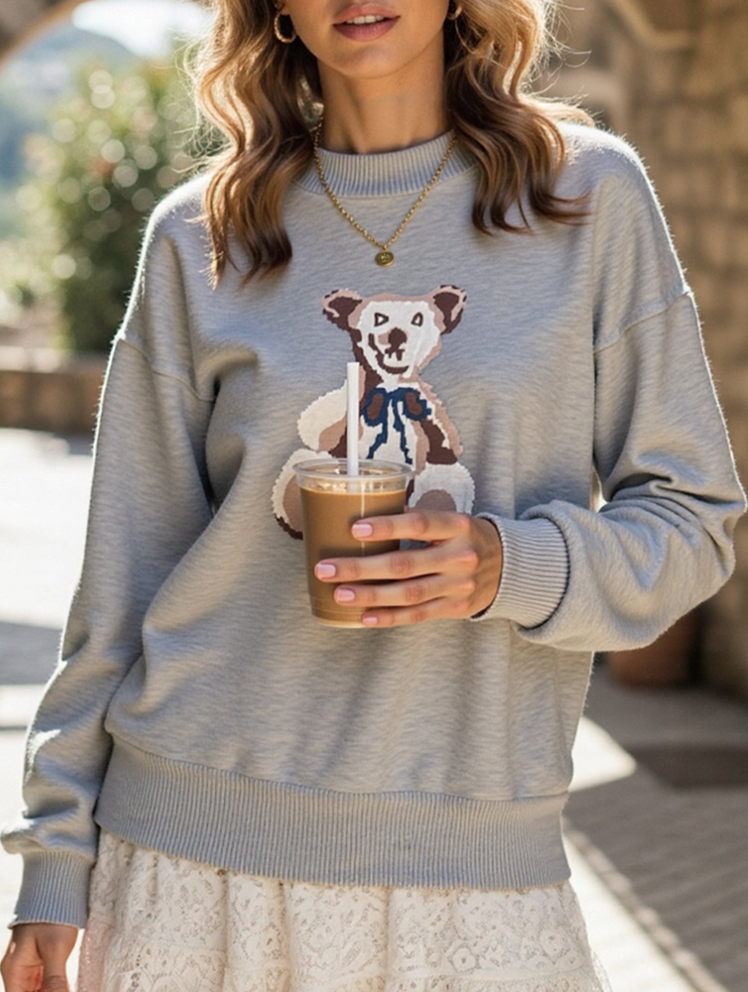 Casual woolen long-sleeved shirt sweater