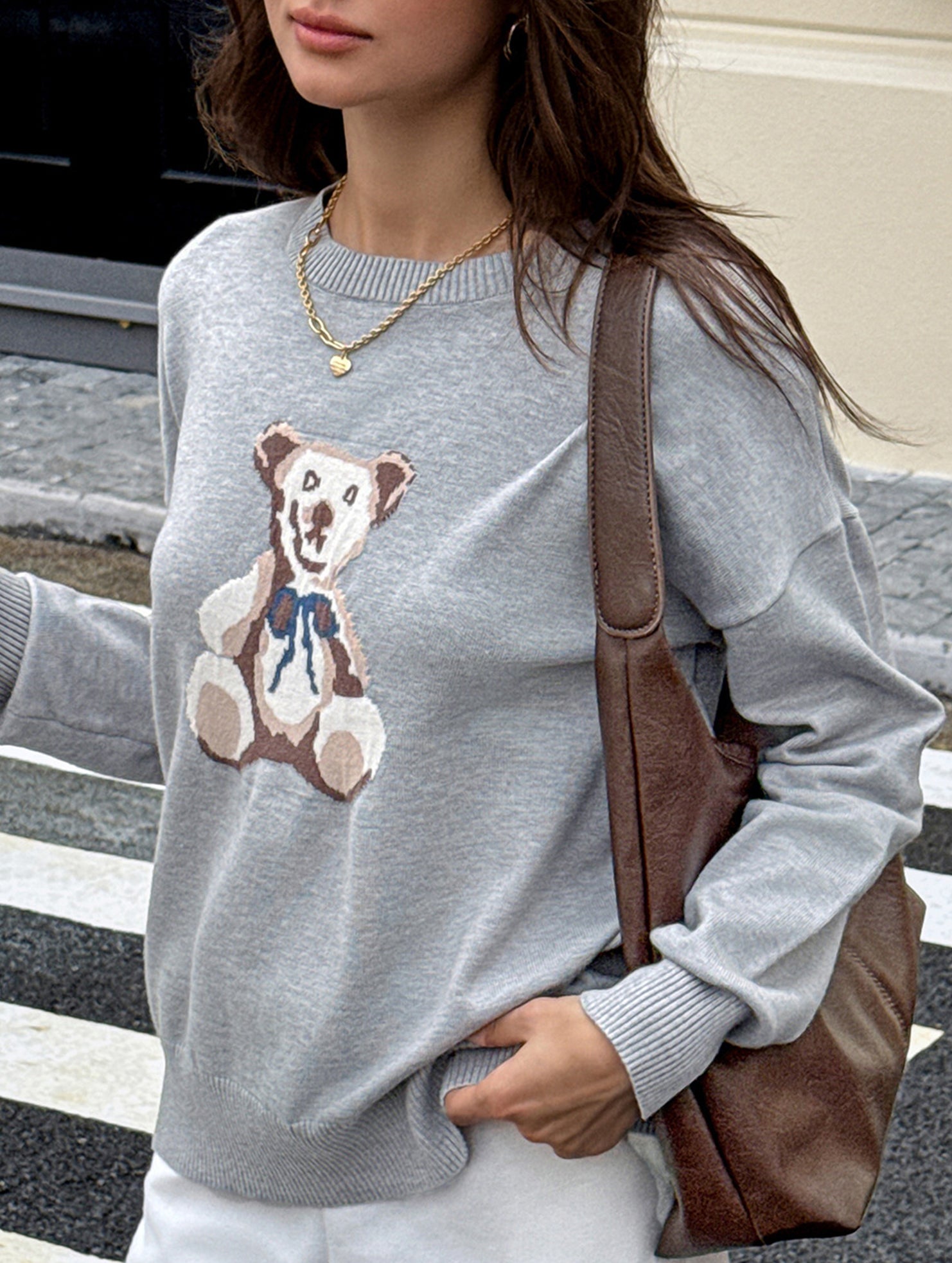 Casual woolen long-sleeved shirt sweater