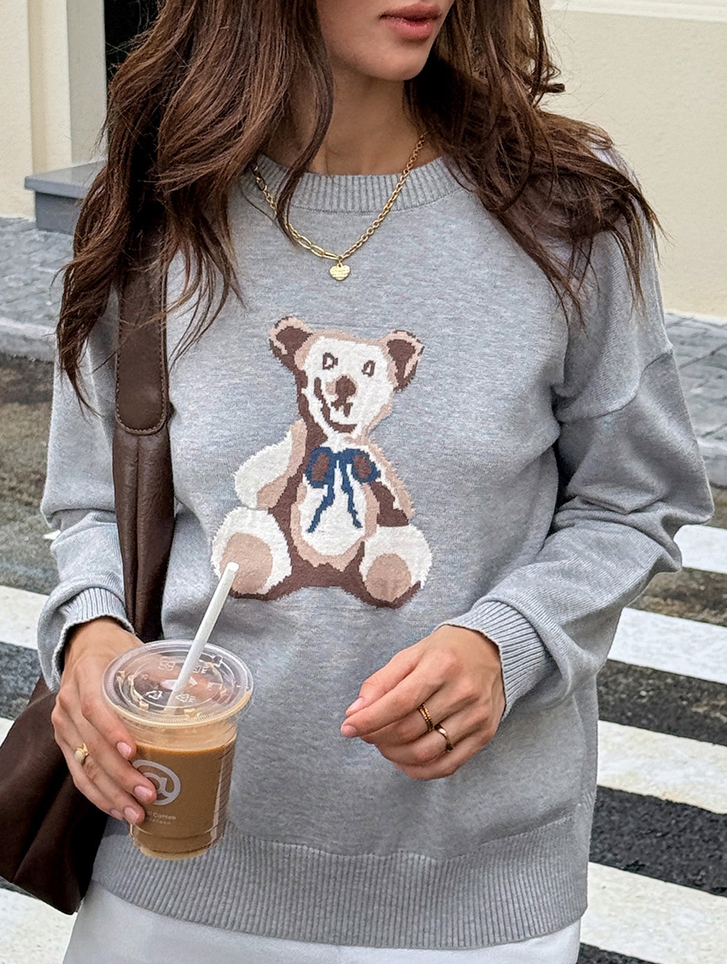 Casual woolen long-sleeved shirt sweater