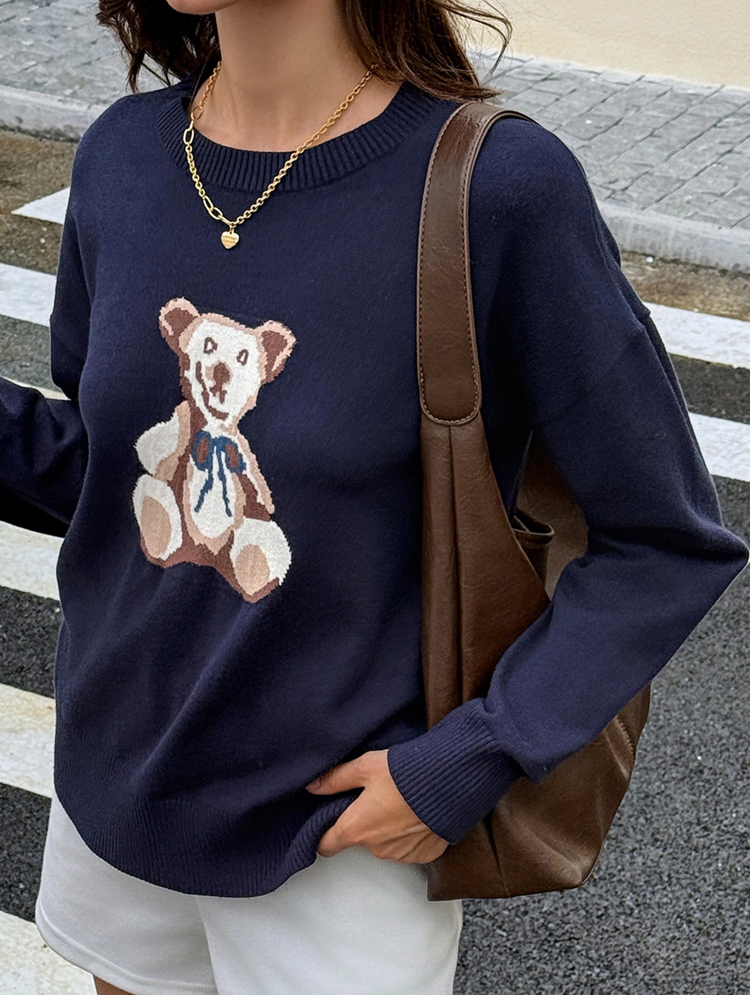 Casual woolen long-sleeved shirt sweater