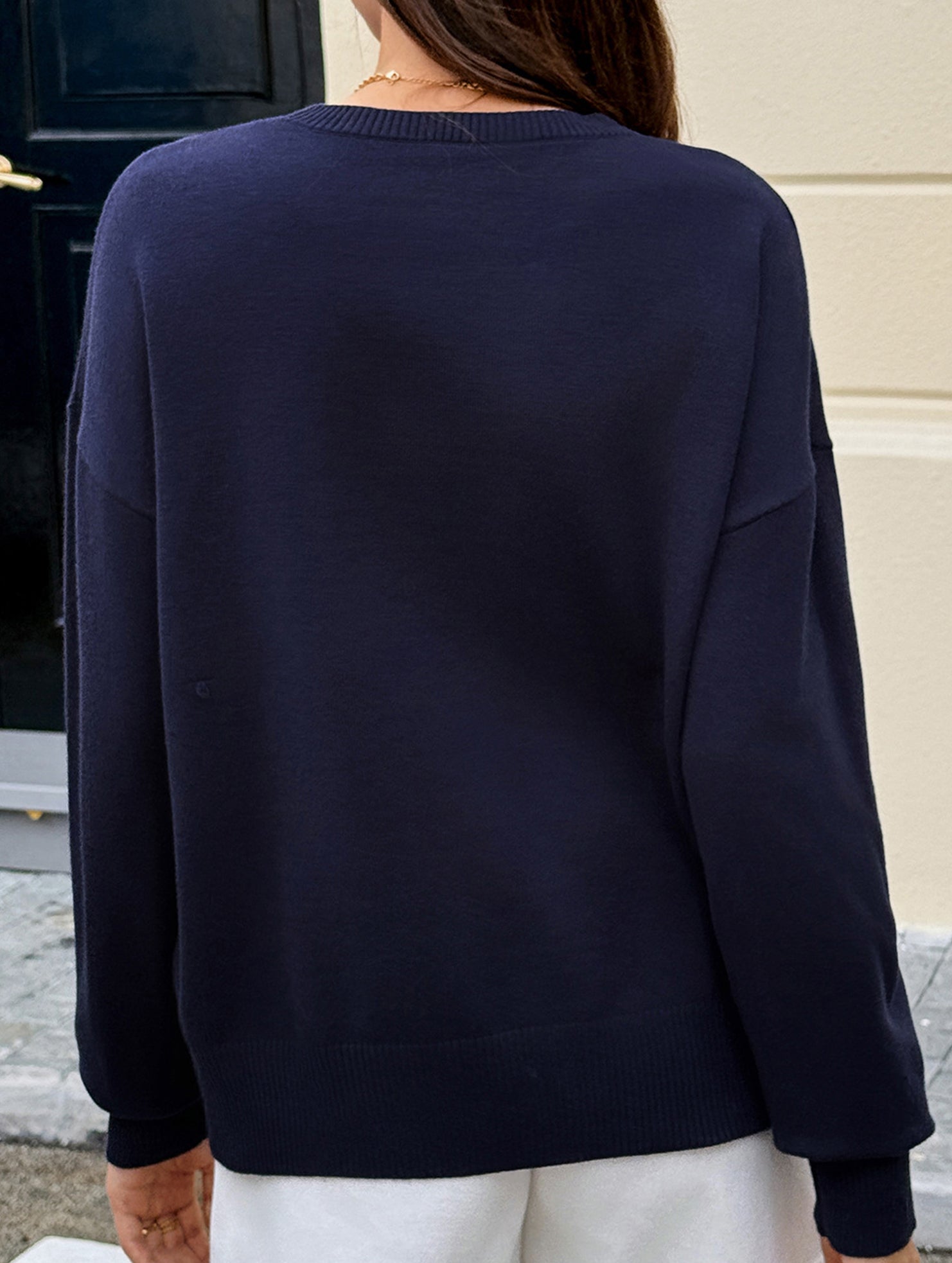 Casual woolen long-sleeved shirt sweater