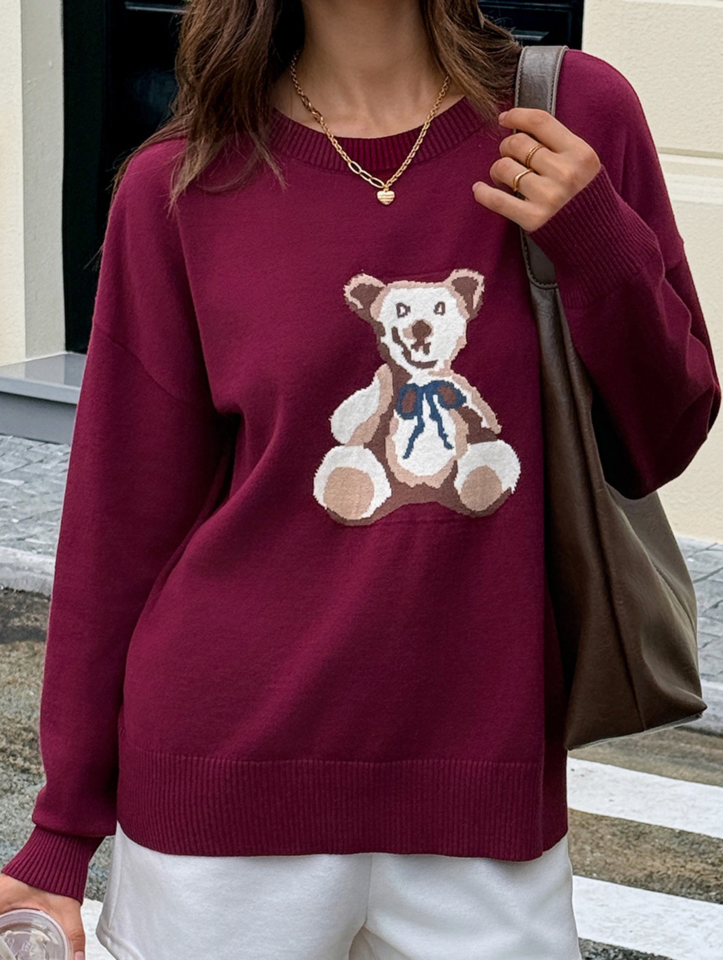 Casual woolen long-sleeved shirt sweater