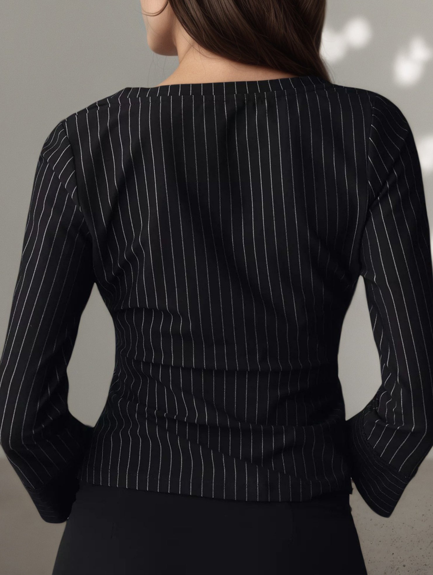 Women's button-down waist striped shirt