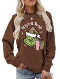New Christmas leopard print crew neck sweatshirt