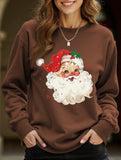 Santa Claus head shimmering sweatshirt