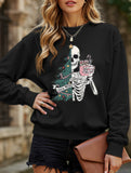 Stylish Crew Neck Christmas Long-Sleeve Sweatshirt