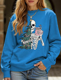 Stylish Crew Neck Christmas Long-Sleeve Sweatshirt