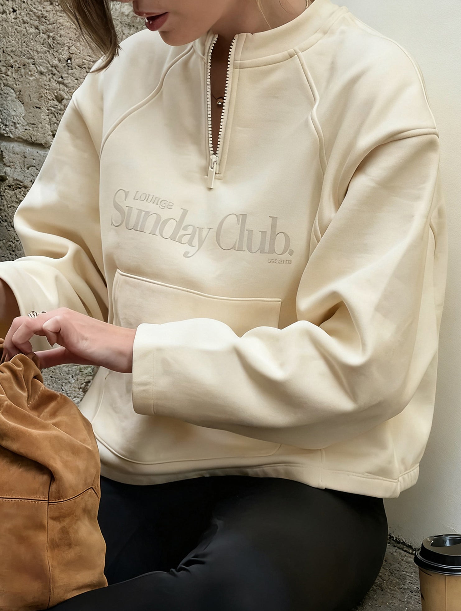 Versatile loose-fitting letter print sweatshirt