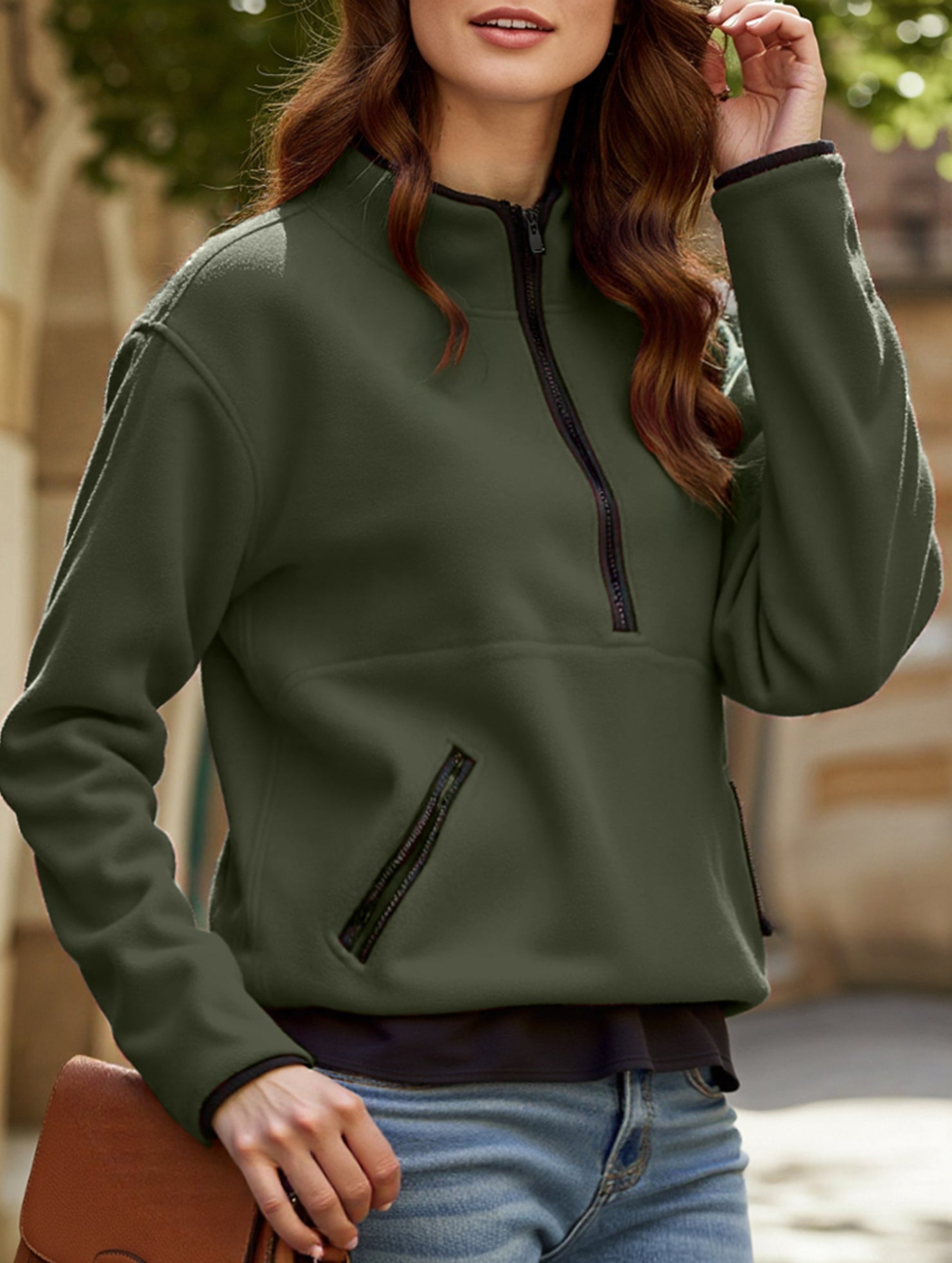 Versatile half-zip sweatshirt