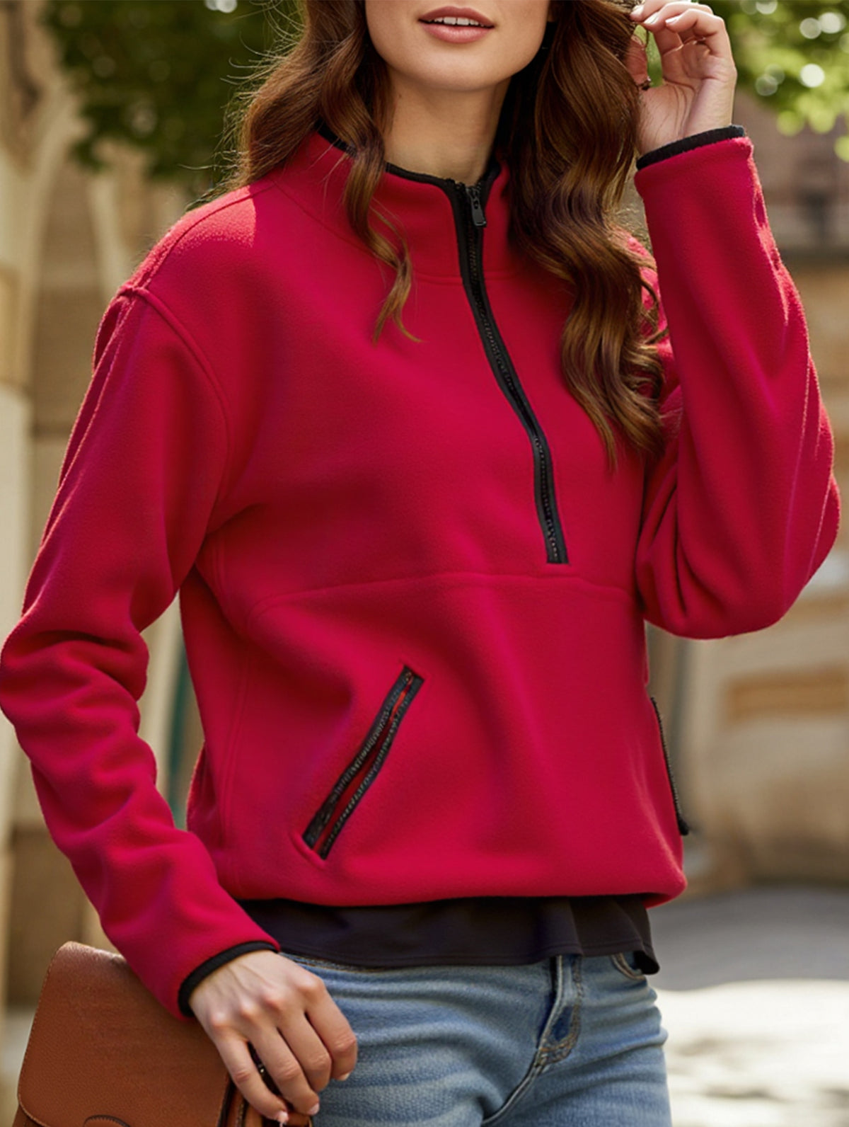 Versatile half-zip sweatshirt