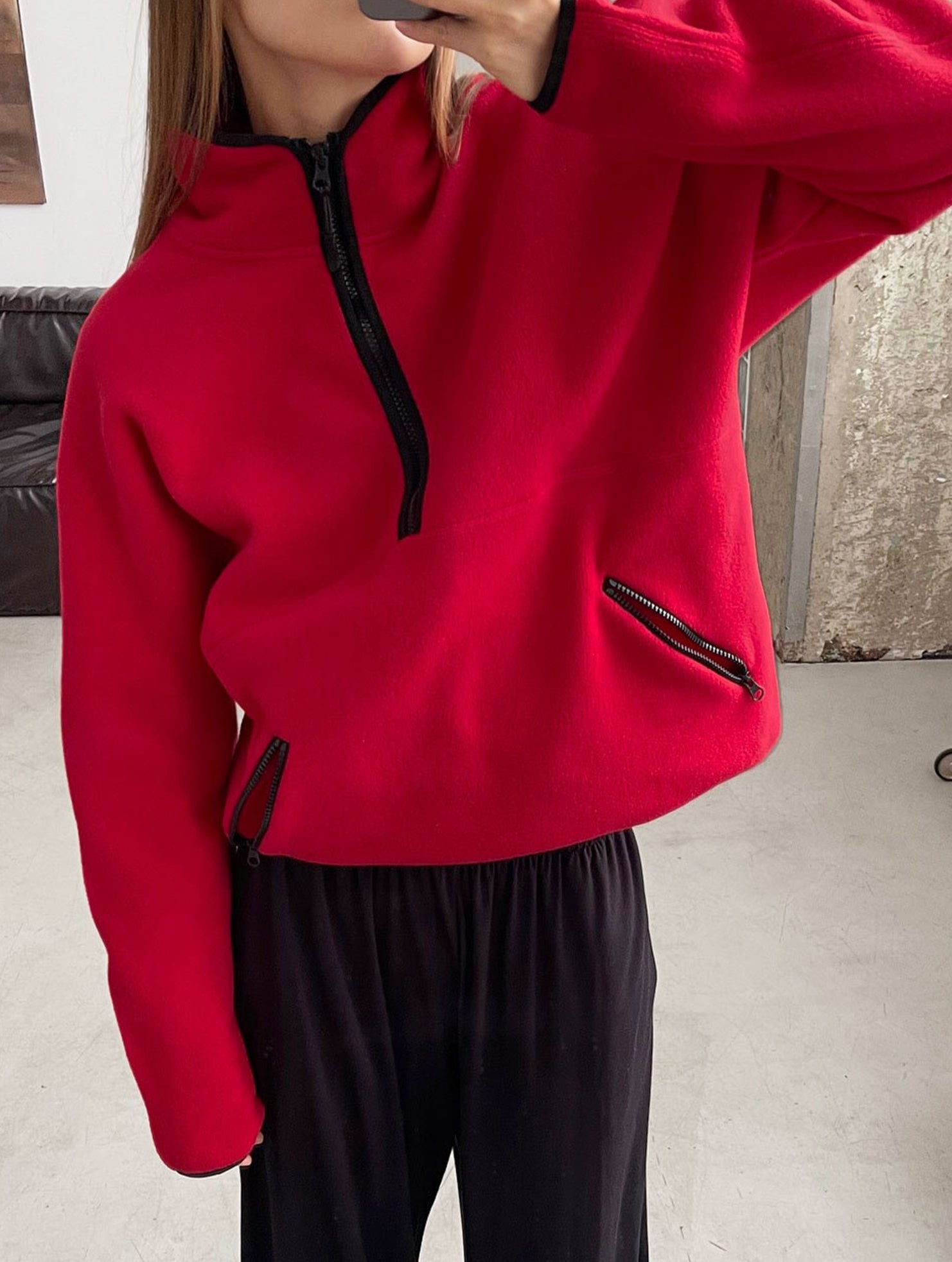 Versatile half-zip sweatshirt