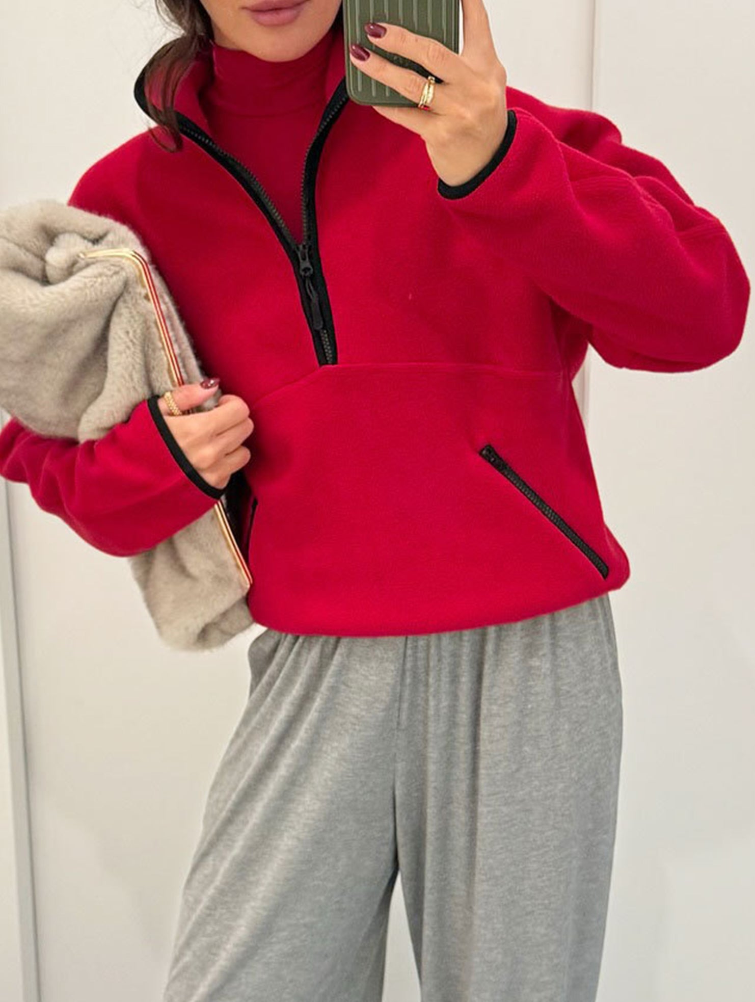 Versatile half-zip sweatshirt